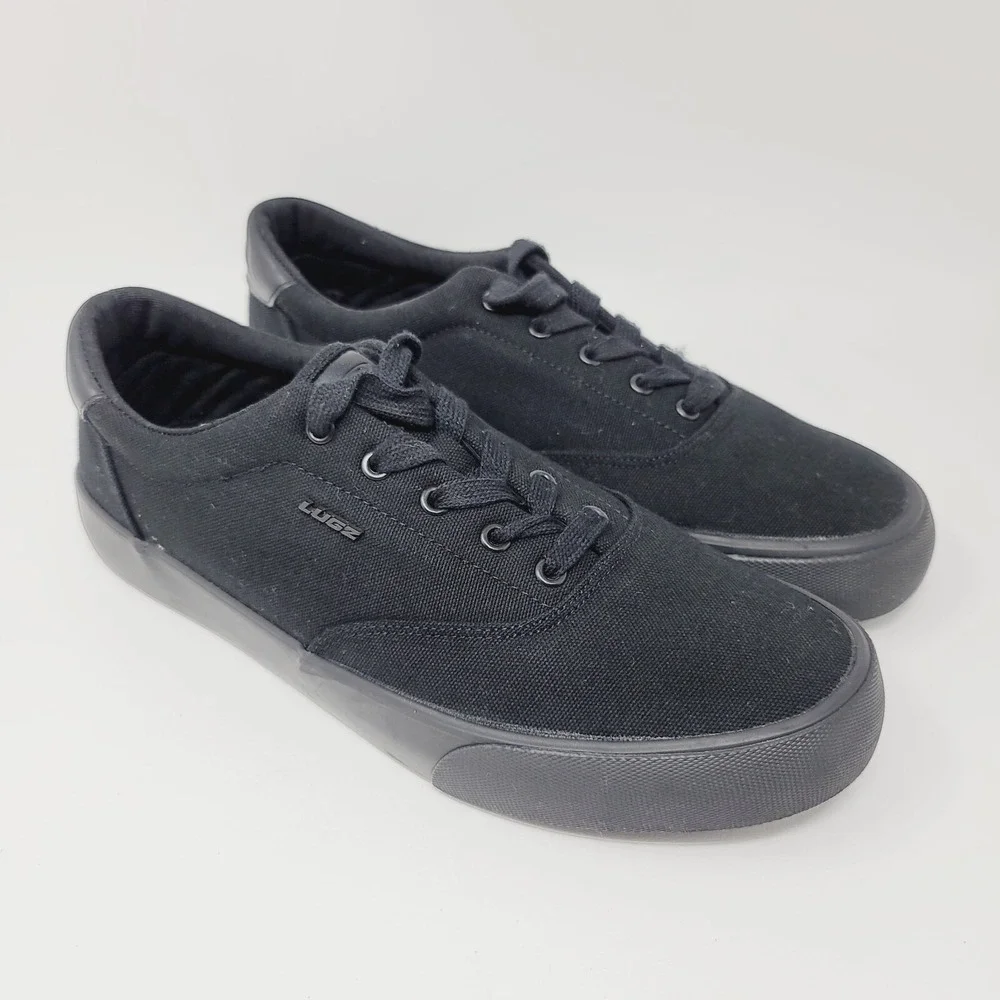 Lugz Mens Sneakers Size 9 M Black Casual Canvas Shoes MFLIPC-001